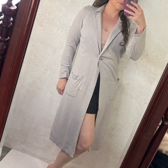 Soft Surroundings Go Lively Gray Cotton Modal Long Cardigan Size Small - Picture 9 of 12